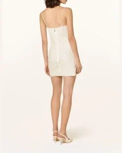Tüllkleid Mit Pailletten weiss Creme