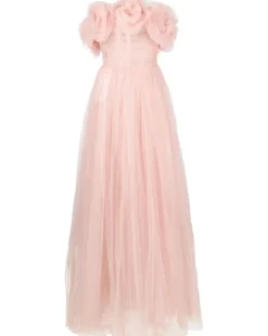 Tüllkleid mit Rosenapplikation - Rosa