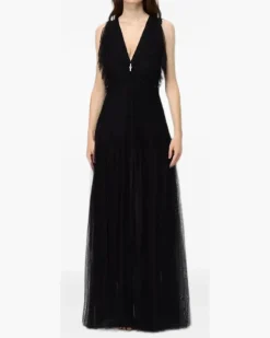 Tüllkleid mit Rüschen - Schwarz