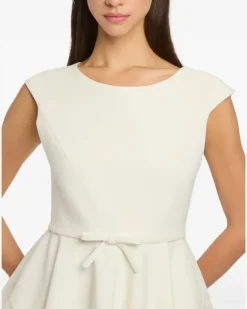 Tüllkleid mit Schleife - Nude