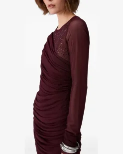 Tüllkleid mit Schmuckstickerei - Rot