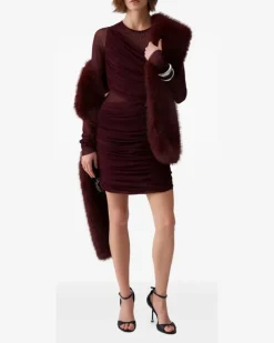 Tüllkleid mit Schmuckstickerei - Rot