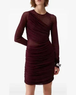 Tüllkleid mit Schmuckstickerei - Rot