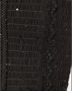Tüllkleid mit Spitzenbesatz - Schwarz