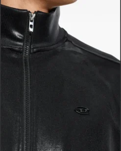 T-NORM-AA2 Sweatshirtjacke mit Glanzoptik - Schwarz