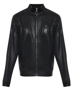 T-NORM-AA2 Sweatshirtjacke mit Glanzoptik - Schwarz
