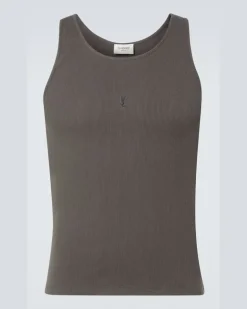 Top aus Baumwolle Grau