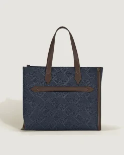 Tragetasche aus 4810 Denim - Blau - Stoff und Leder - MB221588 - Tragetaschen