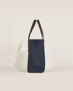 Tragetasche aus 4810 Denim - Blau - Stoff und Leder - MB221588 - Tragetaschen