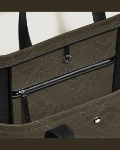 Tragetasche aus 4810 Jacquard - Khaki - Stoff und Leder - MB220258 - Tragetaschen