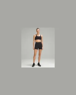 Trainings-BH aus Ultralu mit quadratischem Ausschnitt Mittlerer Halt B/C-Cups für Frauen – Größe in Black