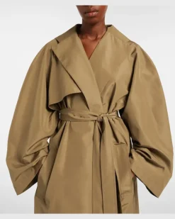 Trenchcoat Amapola aus Seide Beige