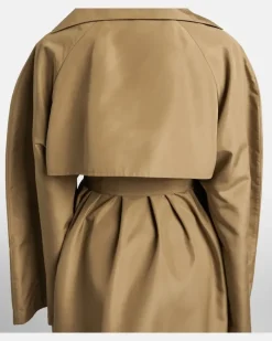 Trenchcoat Amapola aus Seide Beige