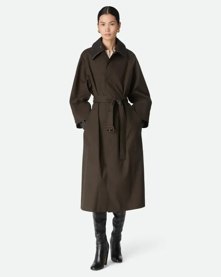 Trenchcoat aus Baumwolle-Grün - Damen