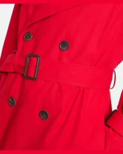 Trenchcoat aus Baumwolle Rot