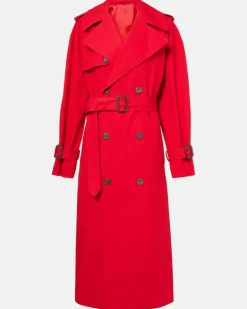 Trenchcoat aus Baumwolle Rot