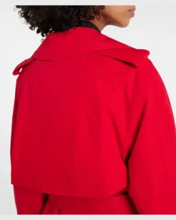 Trenchcoat aus Baumwolle Rot
