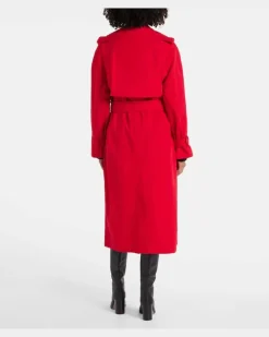Trenchcoat aus Baumwolle Rot