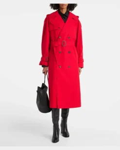 Trenchcoat aus Baumwolle Rot