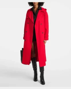 Trenchcoat aus Baumwolle Rot