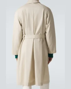 Trenchcoat aus Baumwolle und Seide Weiß