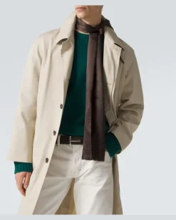Trenchcoat aus Baumwolle und Seide Weiß
