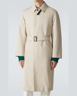 Trenchcoat aus Baumwolle und Seide Weiß