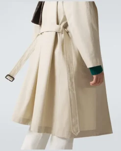 Trenchcoat aus Baumwolle und Seide Weiß