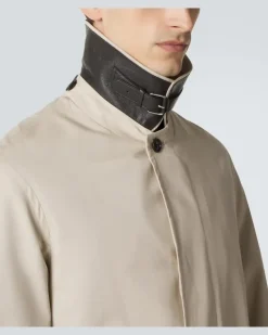 Trenchcoat aus Baumwolle und Seide Weiß