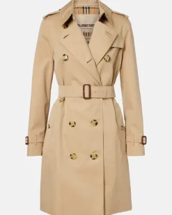Trenchcoat aus Baumwoll-Gabardine Beige