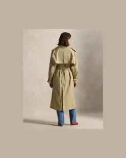 Trenchcoat aus Baumwollmischgewebe Tan