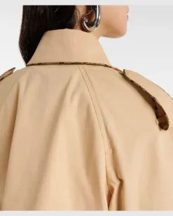 Trenchcoat aus Baumwollpopeline Beige
