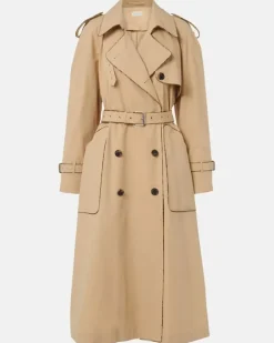 Trenchcoat aus Baumwollpopeline Beige