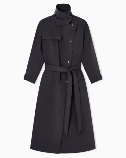 Trenchcoat aus Funktionsgewebe Braun