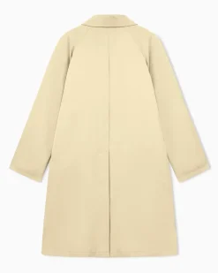 Trenchcoat aus Lyocell-Popeline mit klassischem Kragen Beige
