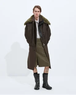 Trenchcoat aus Seide und Nylon-Braun - Herren