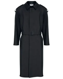 Trenchcoat aus Wolle - Schwarz