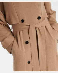 Trenchcoat aus Wolle und Kaschmir Braun