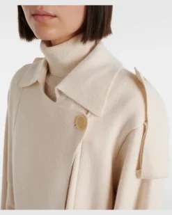 Trenchcoat aus Wolle und Kaschmir Weiß