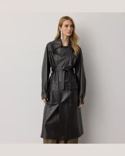 Trenchcoat Bailey aus Lammleder Brown