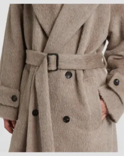 Trenchcoat Foster aus Alpakawolle und Wolle Beige