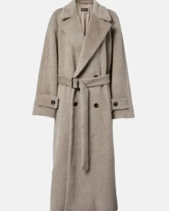 Trenchcoat Foster aus Alpakawolle und Wolle Beige
