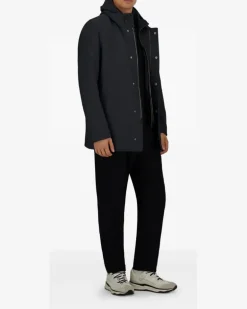 Trenchcoat mit Kapuze - Blau