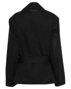 Trenchcoat mit Knopfverschluss - Schwarz