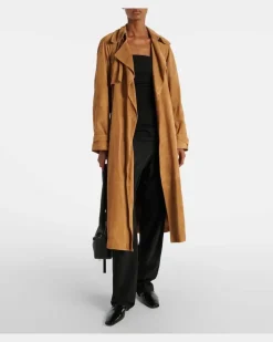 Trenchcoat Ramona aus Veloursleder Braun