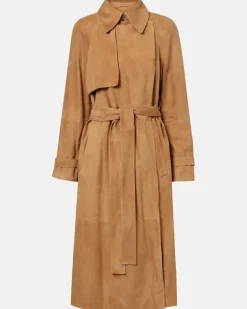 Trenchcoat Ramona aus Veloursleder Braun