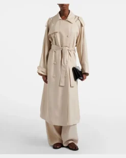 Trenchcoat Veyron aus Twill Weiß