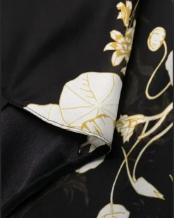 Trägerkleid mit Blumen-Print - Schwarz