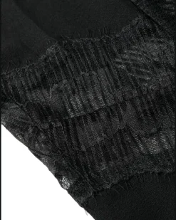 Trägerkleid mit Kontrasteinsätzen - Schwarz