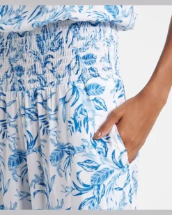 Trägerloser Jumpsuit Naomi aus Baumwolle Blau